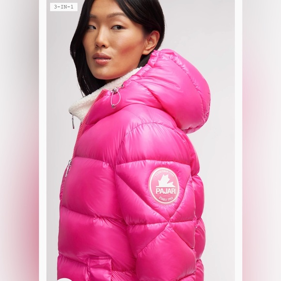 PAJAR 3 in 1 Astra Vibrant Pink Puffer Jacket - Picture 4 of 16
